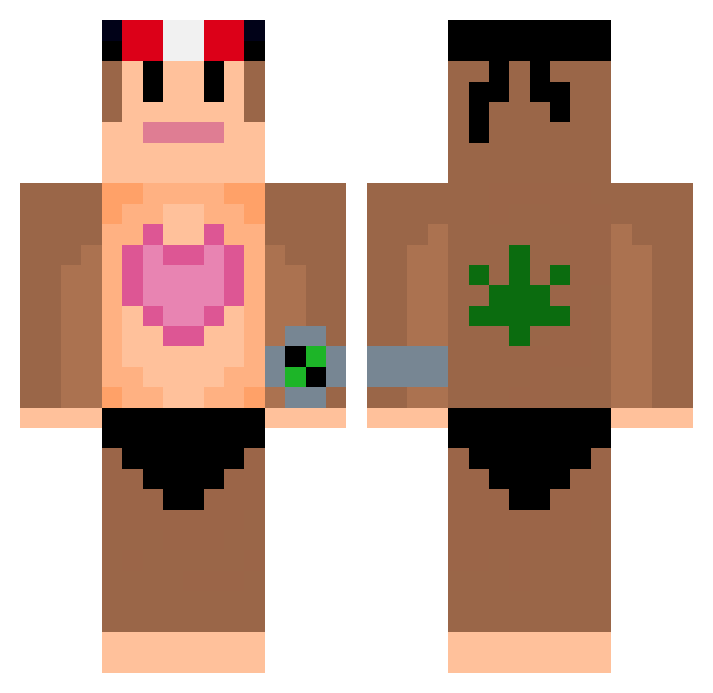 Bobuxero Minecraft skin, front and back view