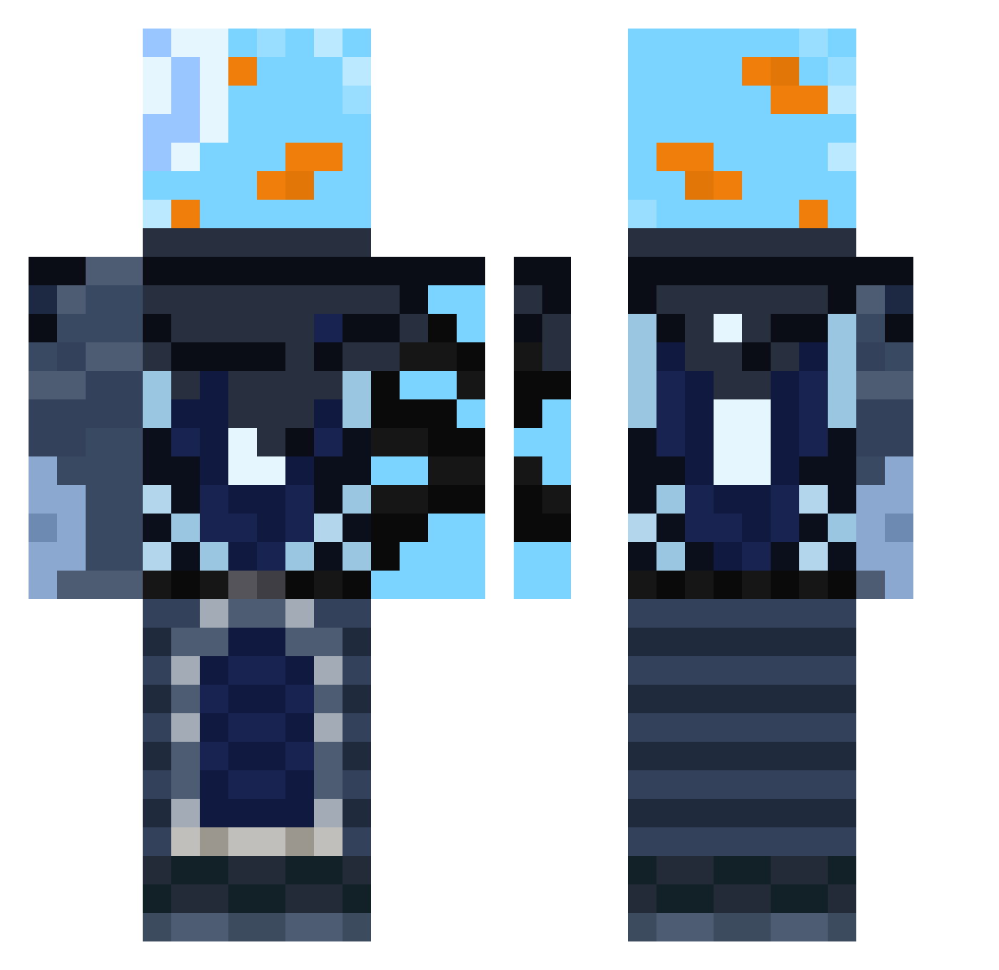 Ludwip Minecraft skin, front and back view