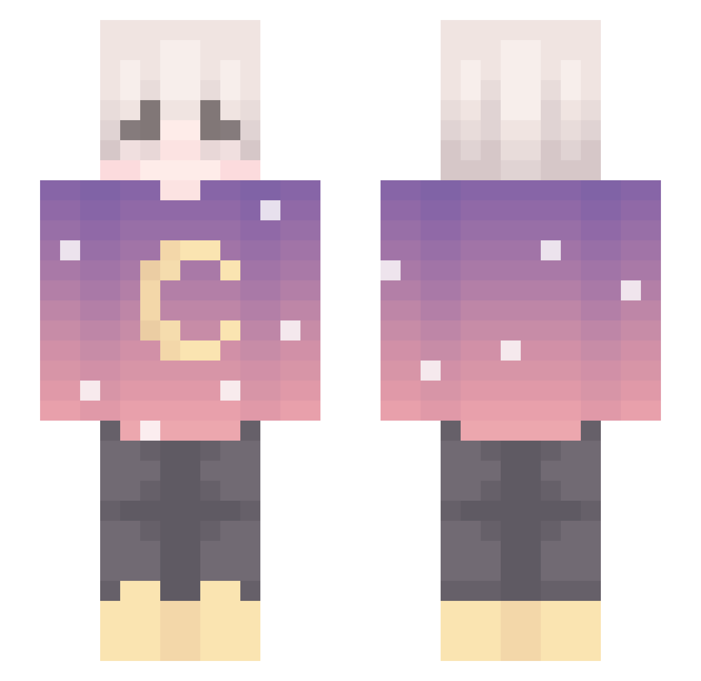 svhy Minecraft skin, front and back view