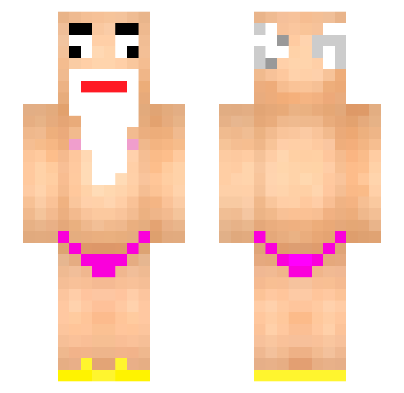 Hxtrid Minecraft skin, front and back view