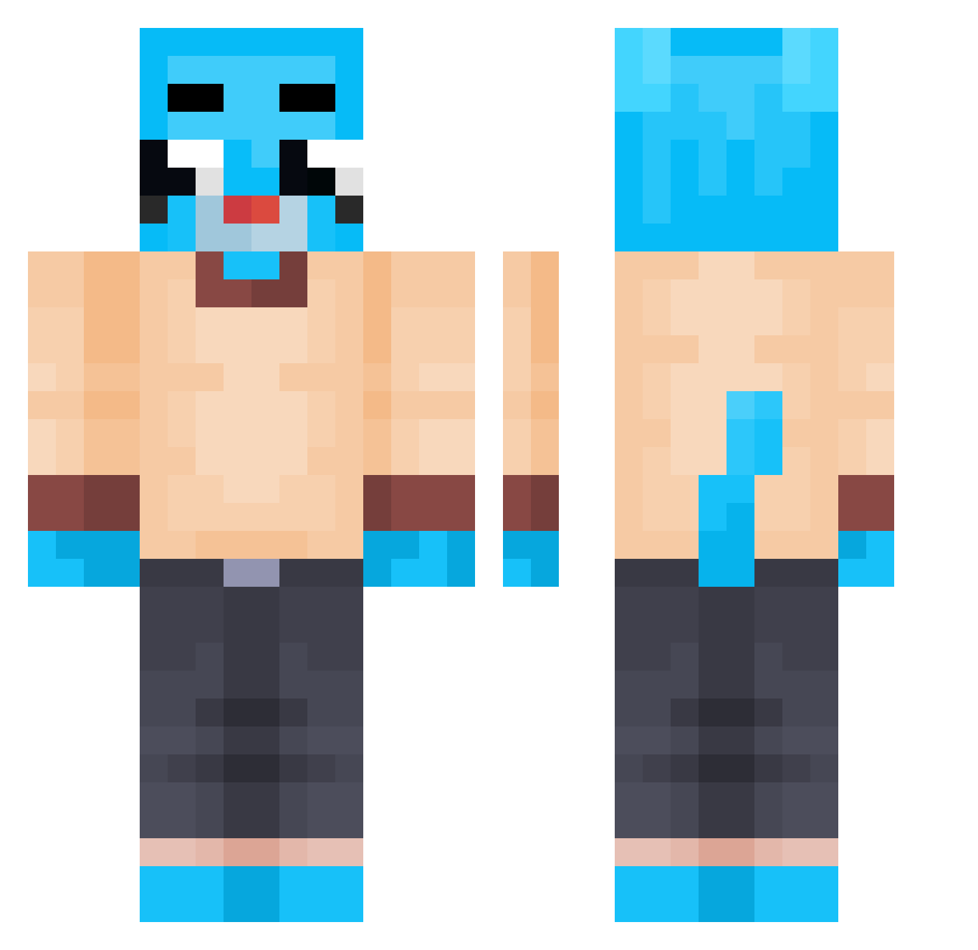 Alexandre3TV Minecraft skin, front and back view