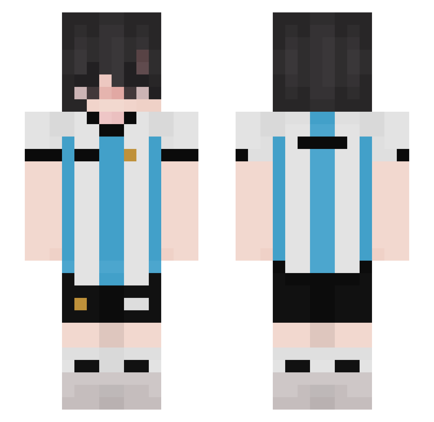 ShiroRyuh Minecraft skin, front and back view