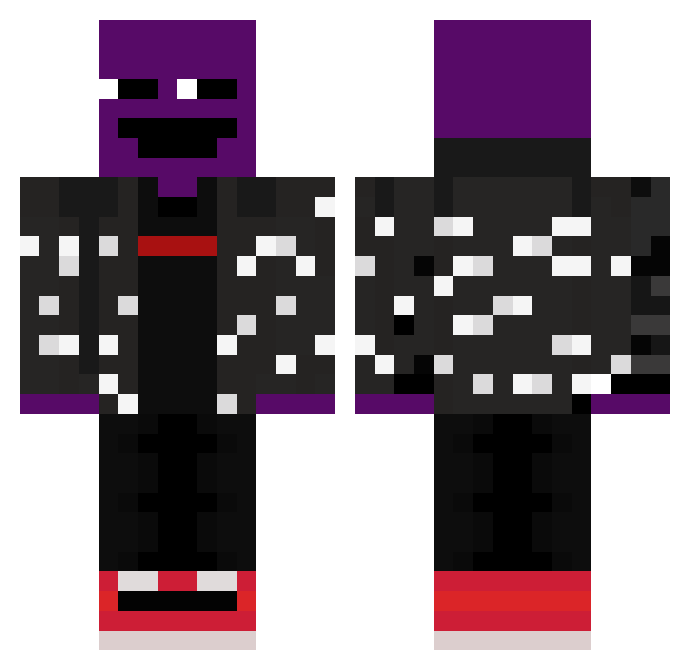 moonpis Minecraft skin, front and back view
