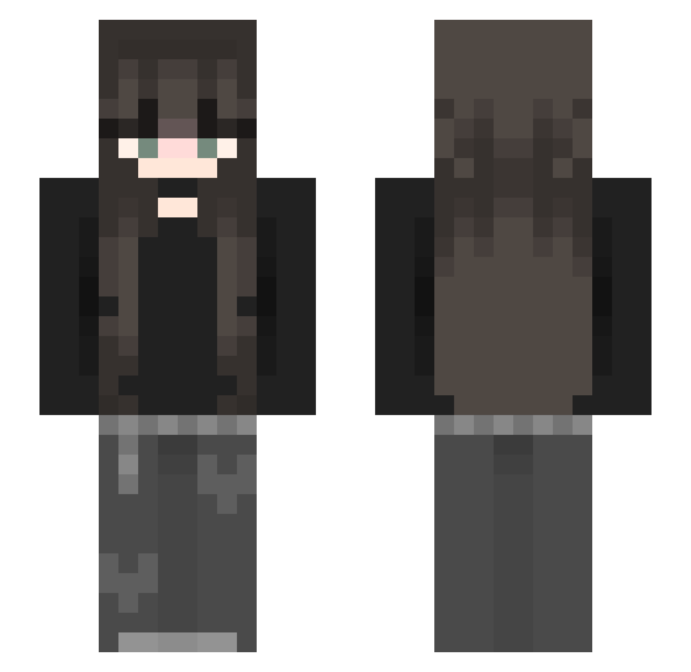 yume_22 Minecraft skin, front and back view