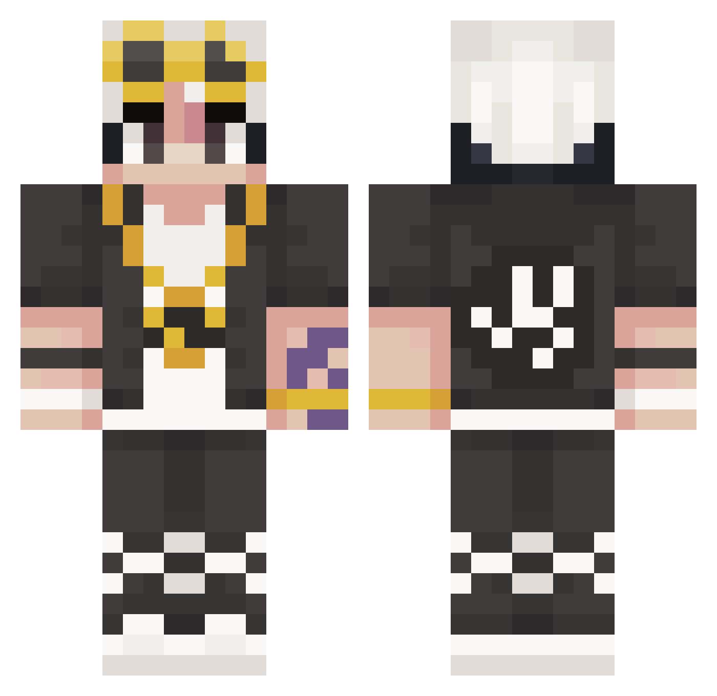 VenzaTheVen Minecraft skin, front and back view