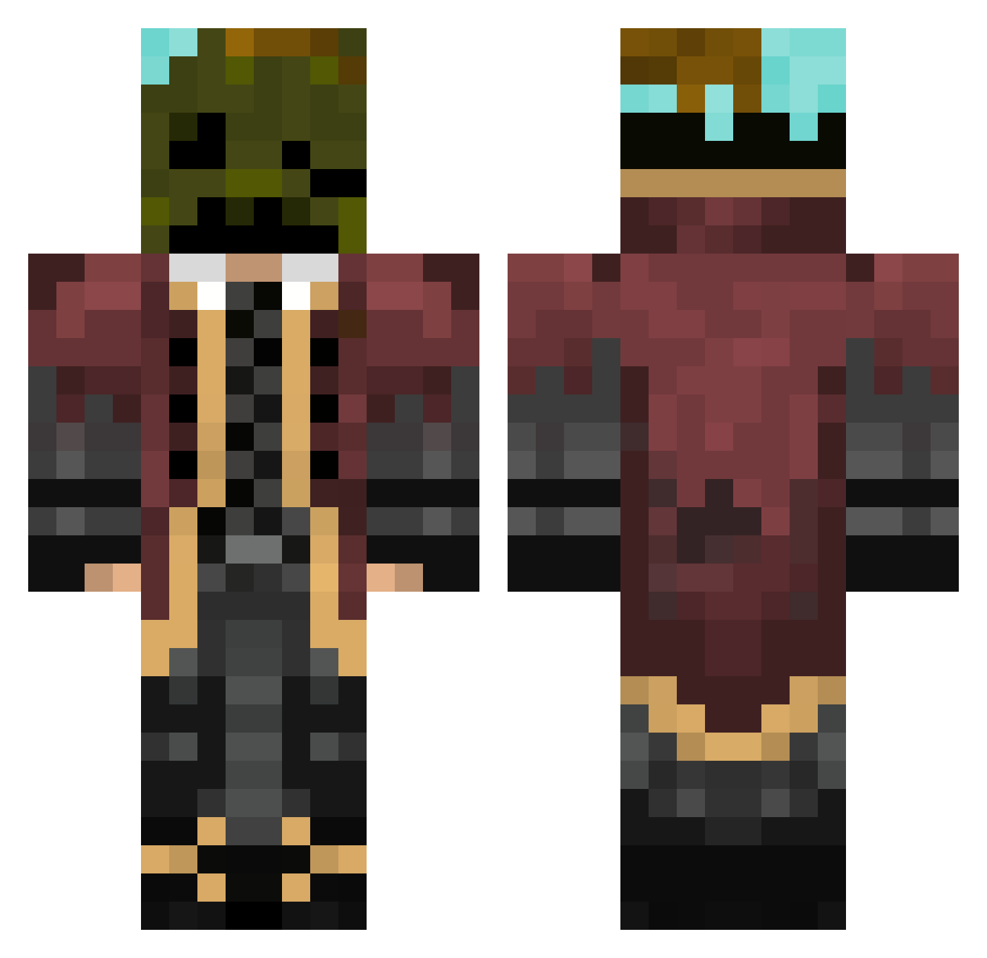 prism69 Minecraft skin, front and back view