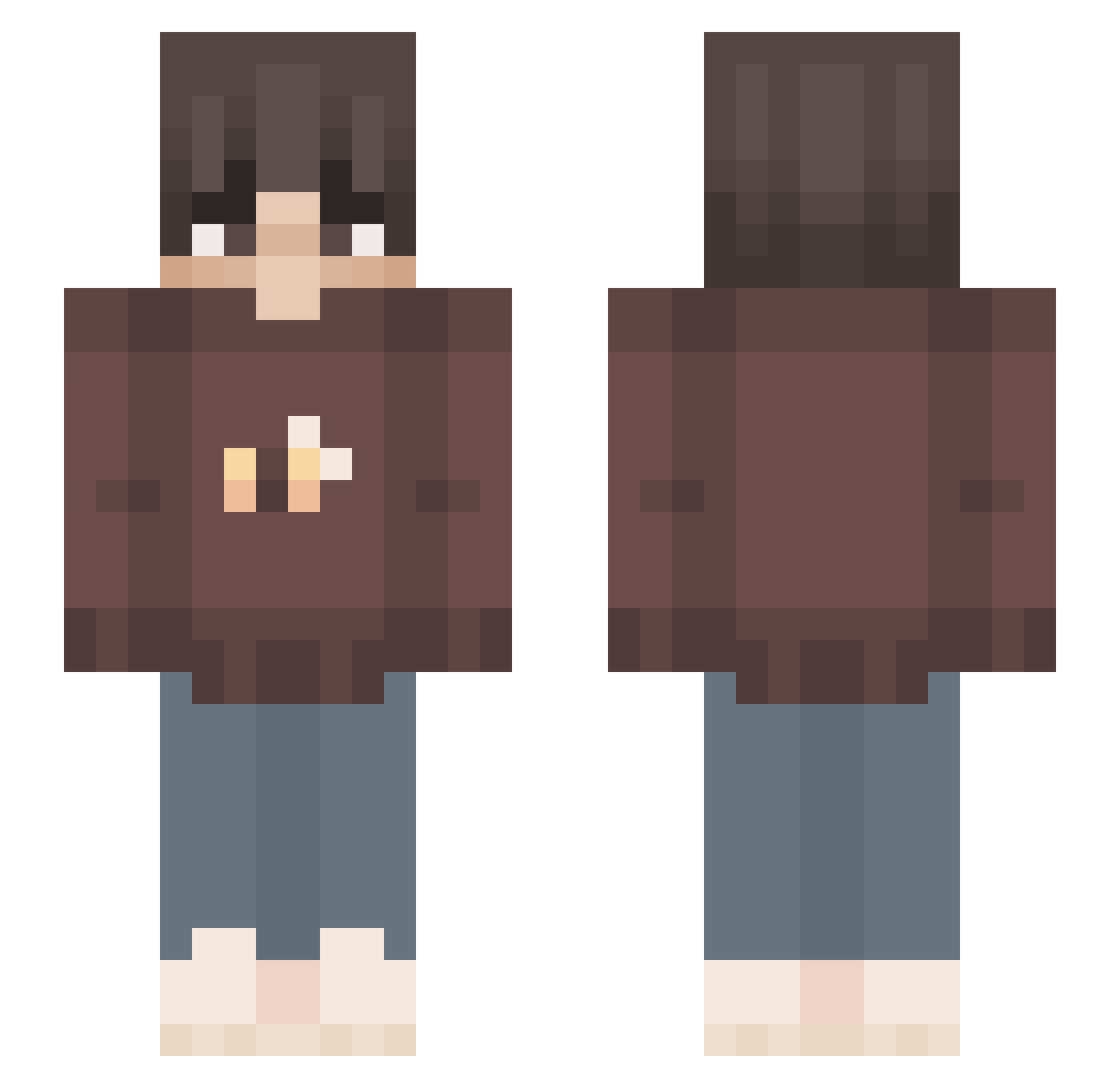 ZeroAether Minecraft skin, front and back view