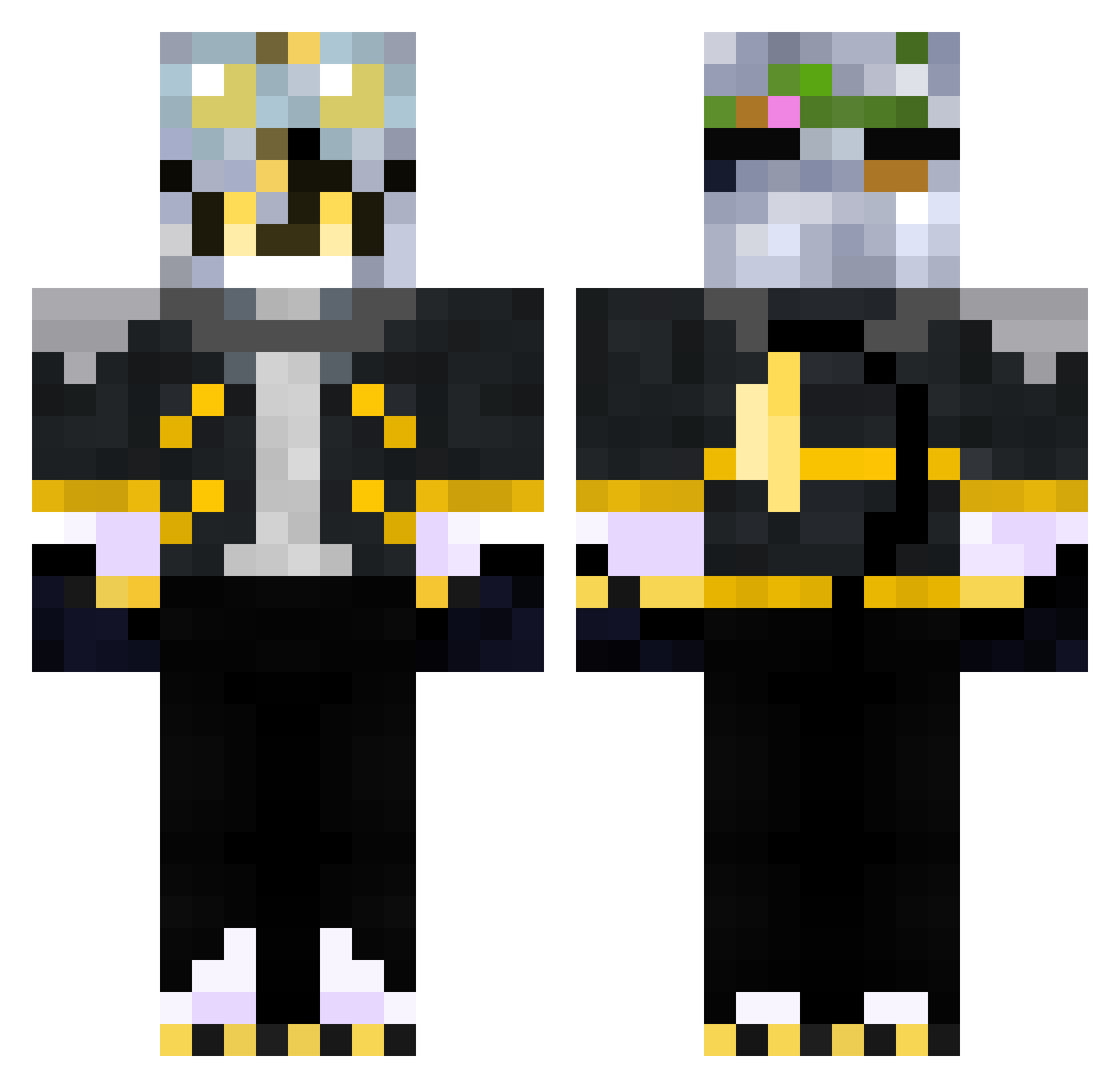 Gentiao Minecraft skin, front and back view