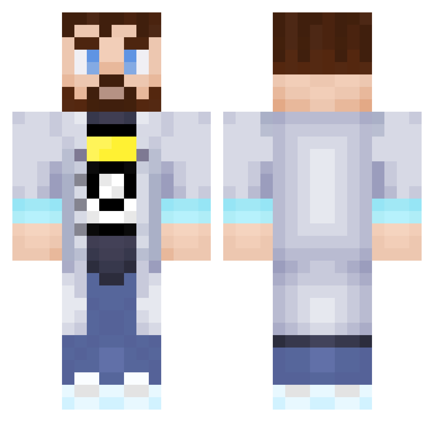 Metal_Maniac Minecraft skin, front and back view