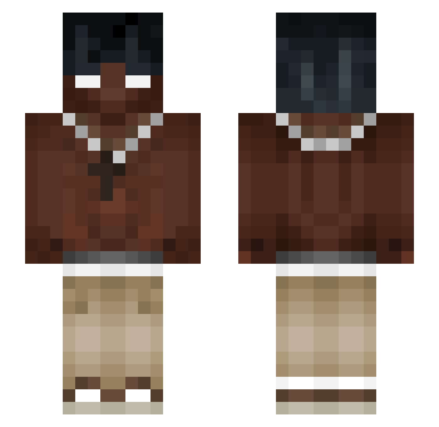 FaZeFabi Minecraft skin, front and back view