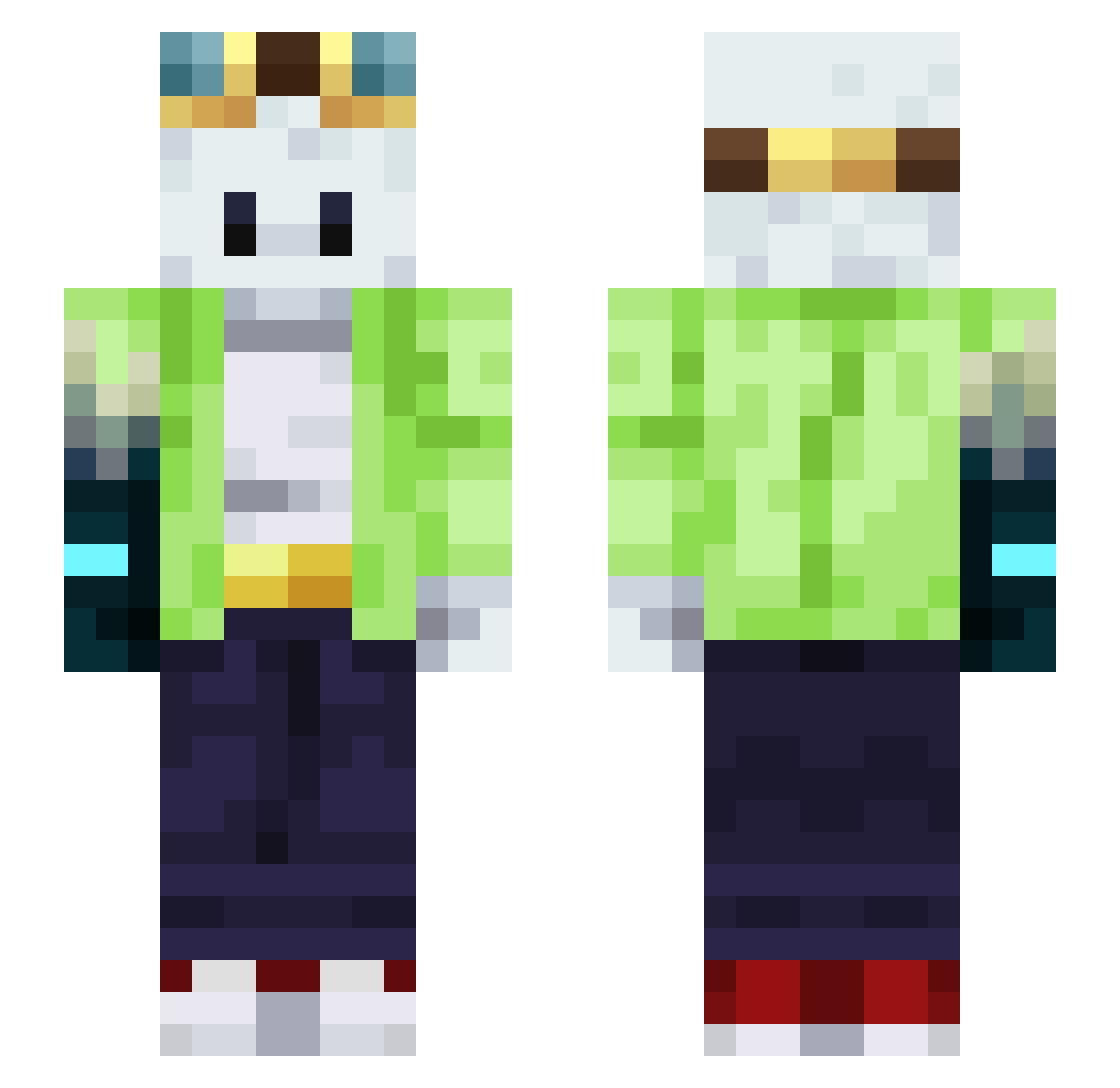 SkyDark_890 Minecraft skin, front and back view