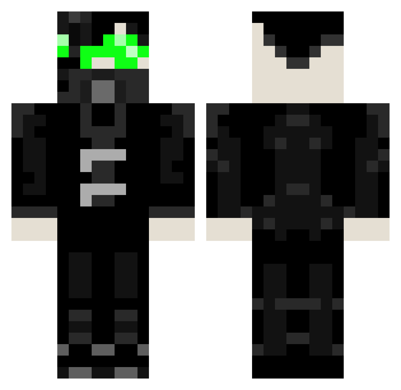 Anthine Minecraft skin, front and back view