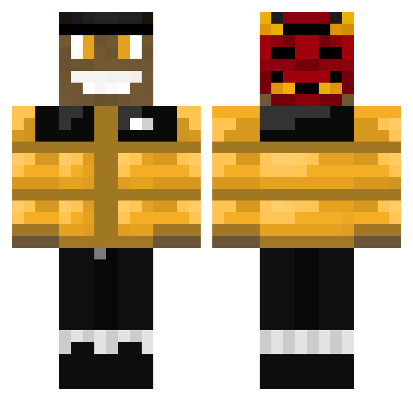 ToJaKomar1337 Minecraft skin, front and back view