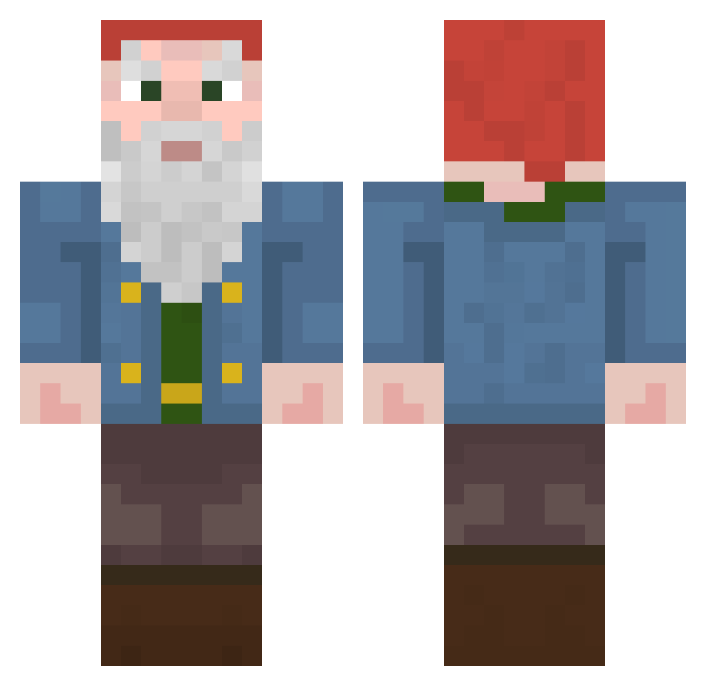 NobbyTheGnome Minecraft skin, front and back view