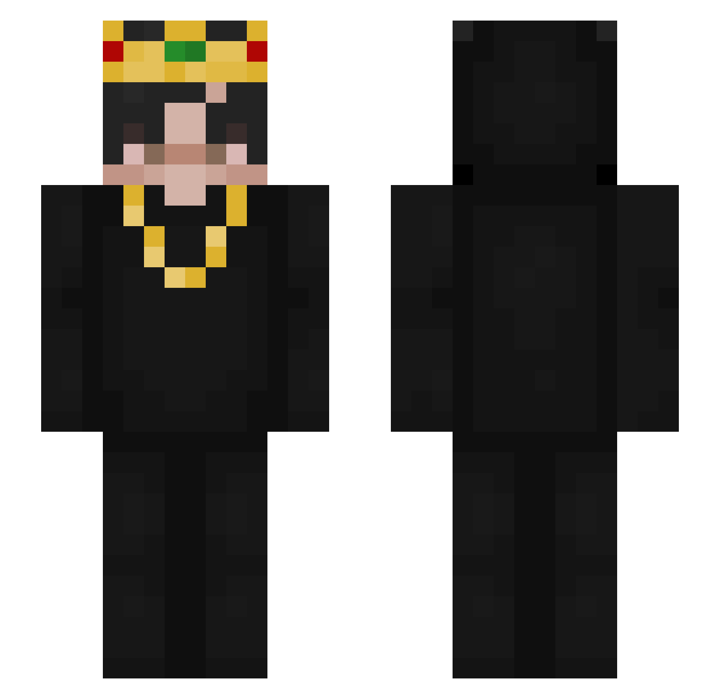 SerBieS Minecraft skin, front and back view