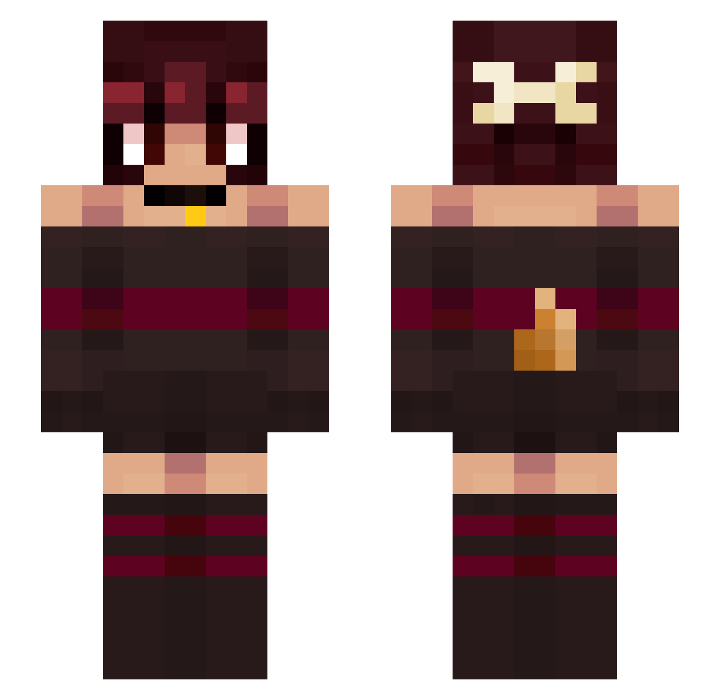 Fimiya Minecraft skin, front and back view