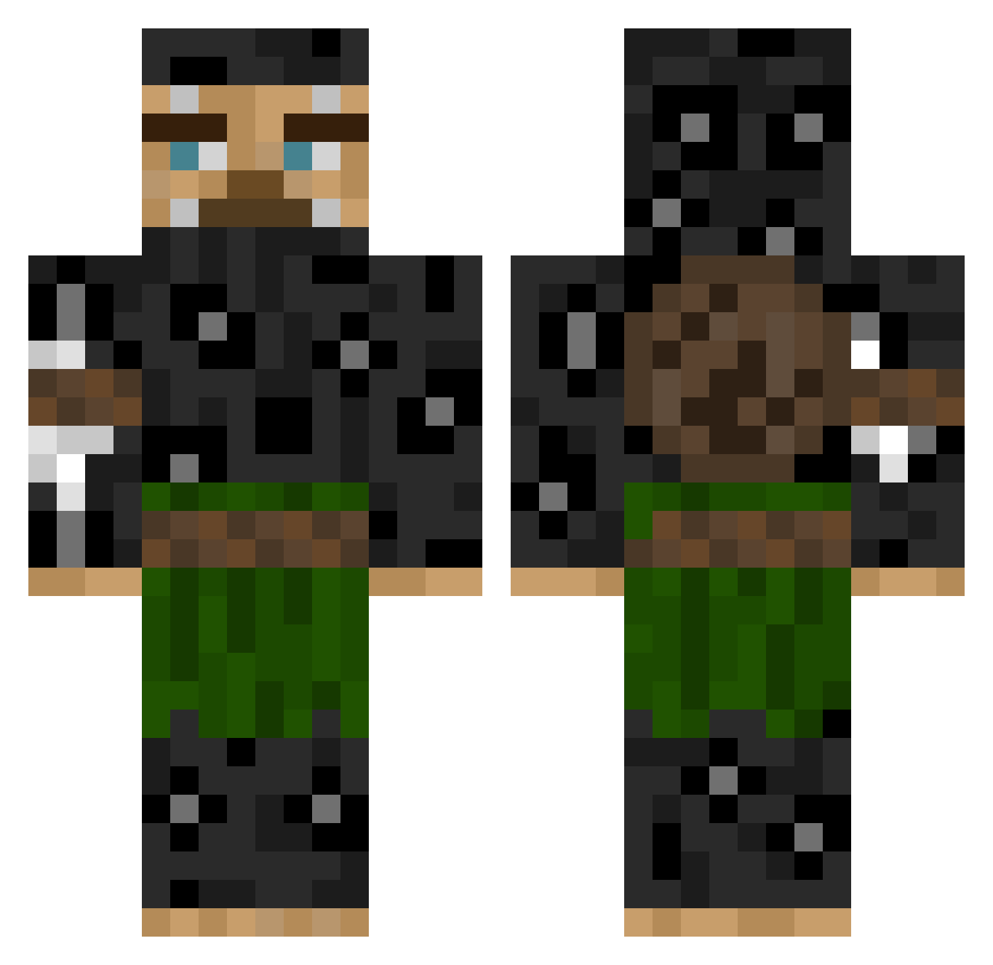 Skipper816 Minecraft skin, front and back view