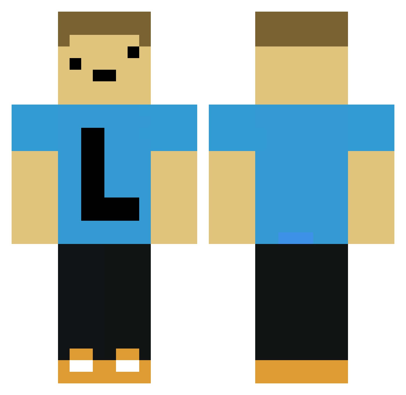 Strenuous Minecraft skin, front and back view
