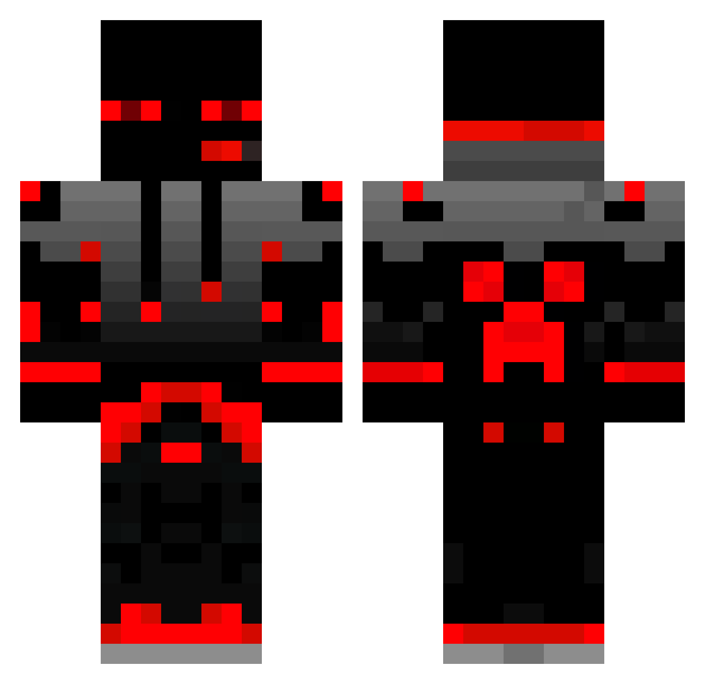 Throughout Minecraft skin, front and back view