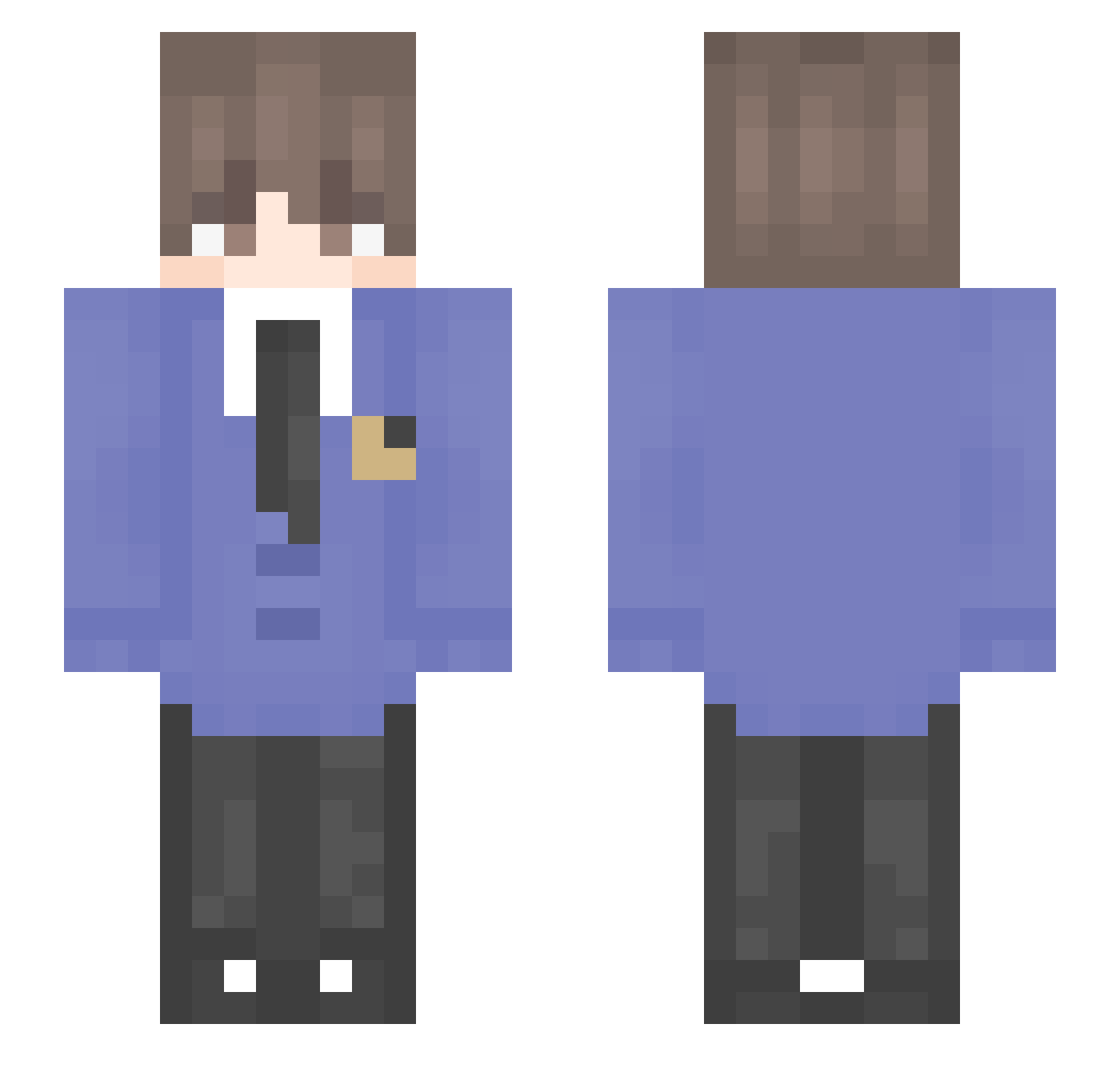 xxAguss Minecraft skin, front and back view