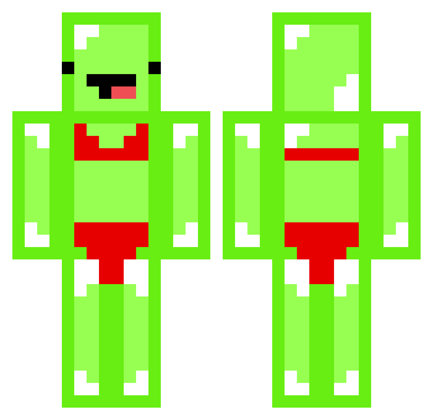 tanjiro54 Minecraft skin, front and back view