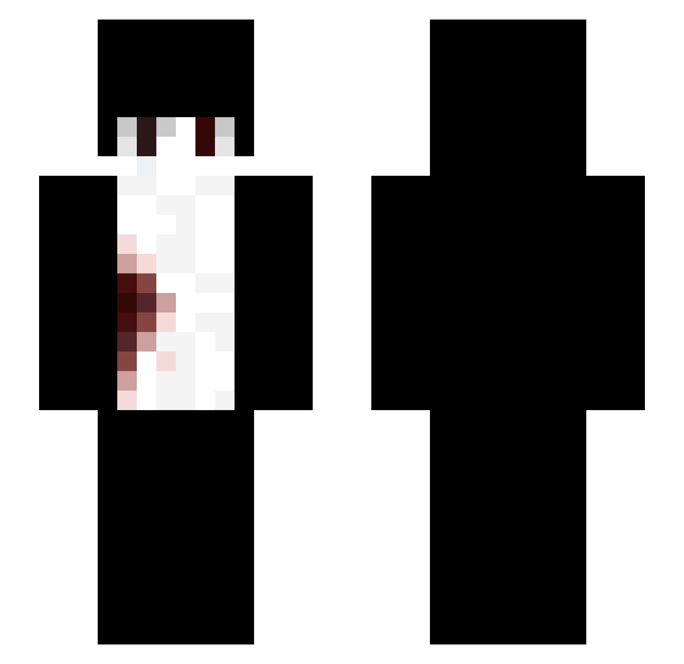 Sahilxdd Minecraft skin, front and back view