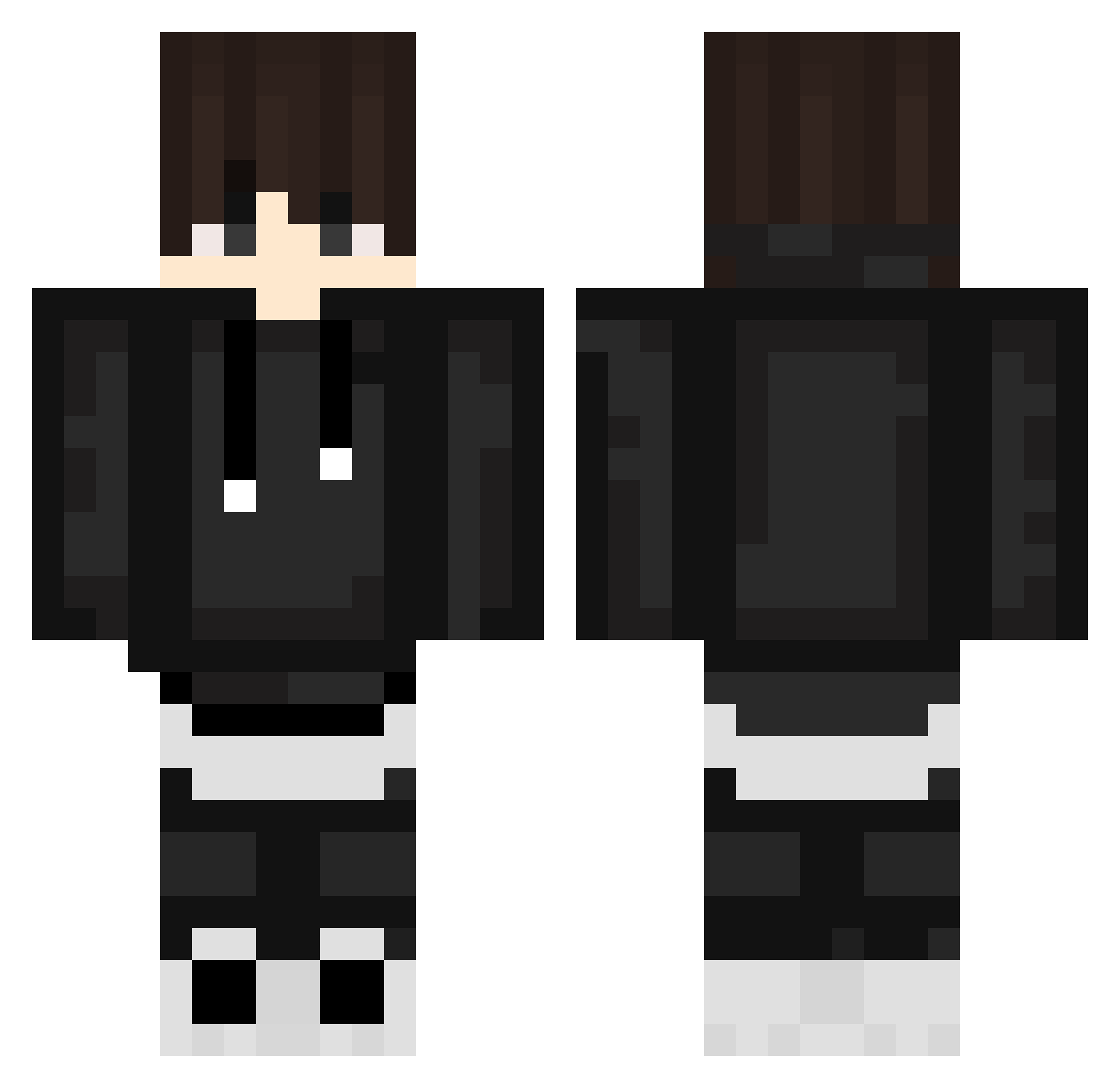 Vleickzs Minecraft skin, front and back view