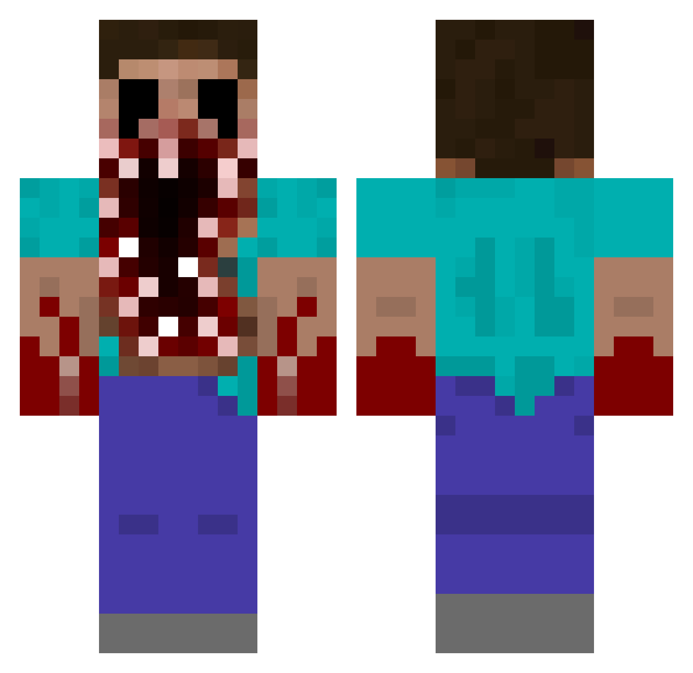 r1xAn Minecraft skin, front and back view