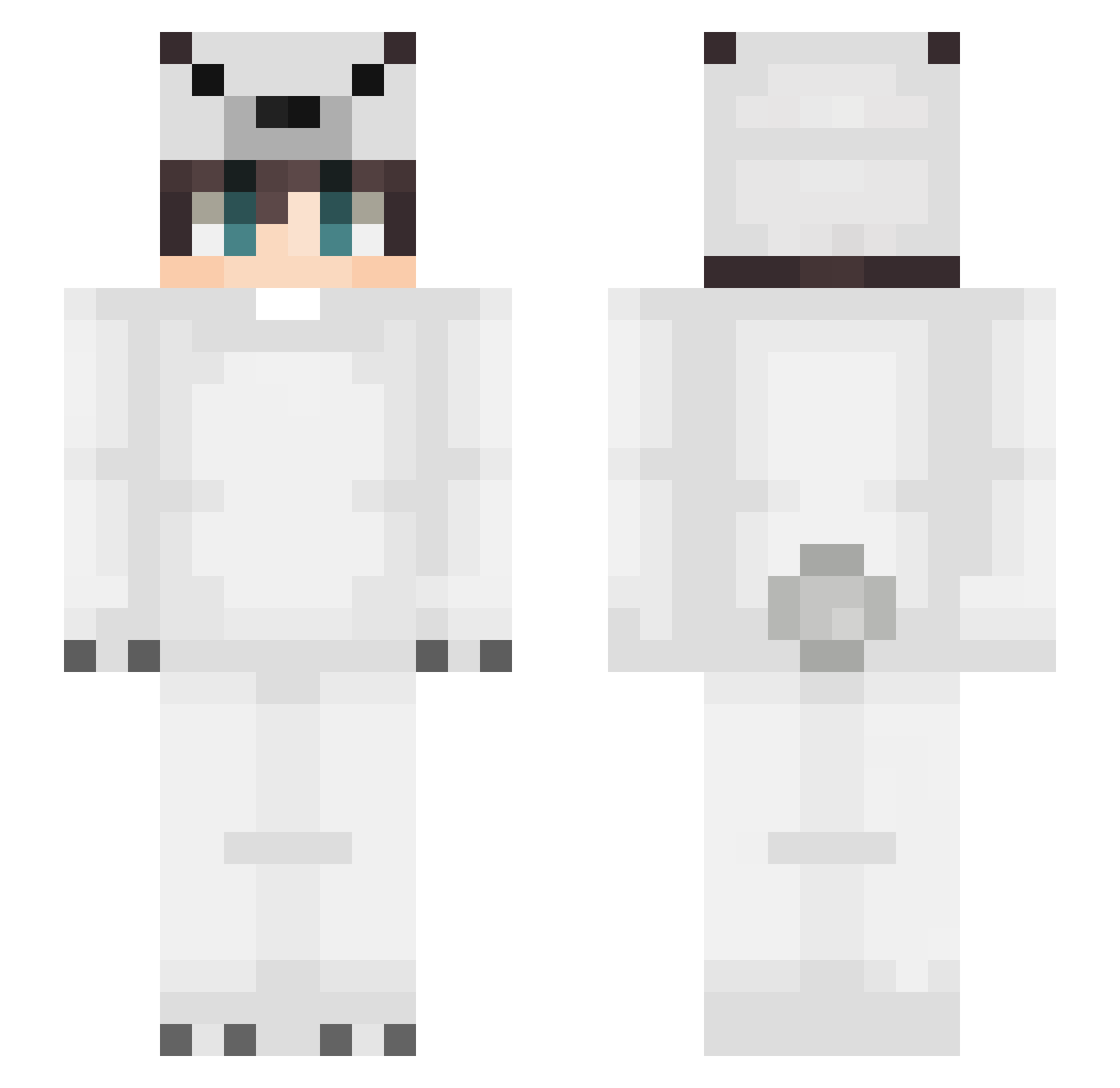 qRyzen Minecraft skin, front and back view