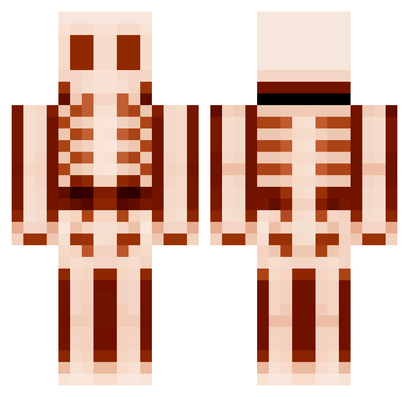 sieve Minecraft skin, front and back view