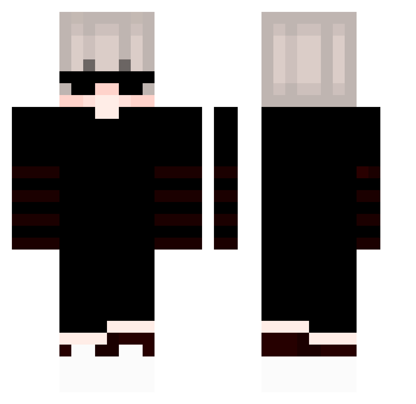 Ukishirro Minecraft skin, front and back view