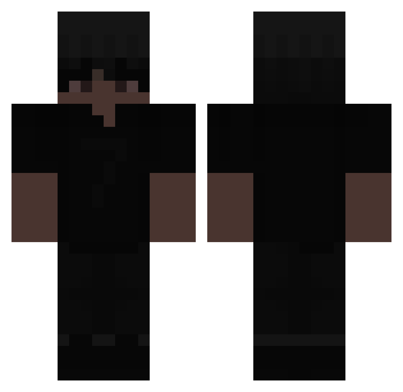 Qyroven Minecraft skin, front and back view