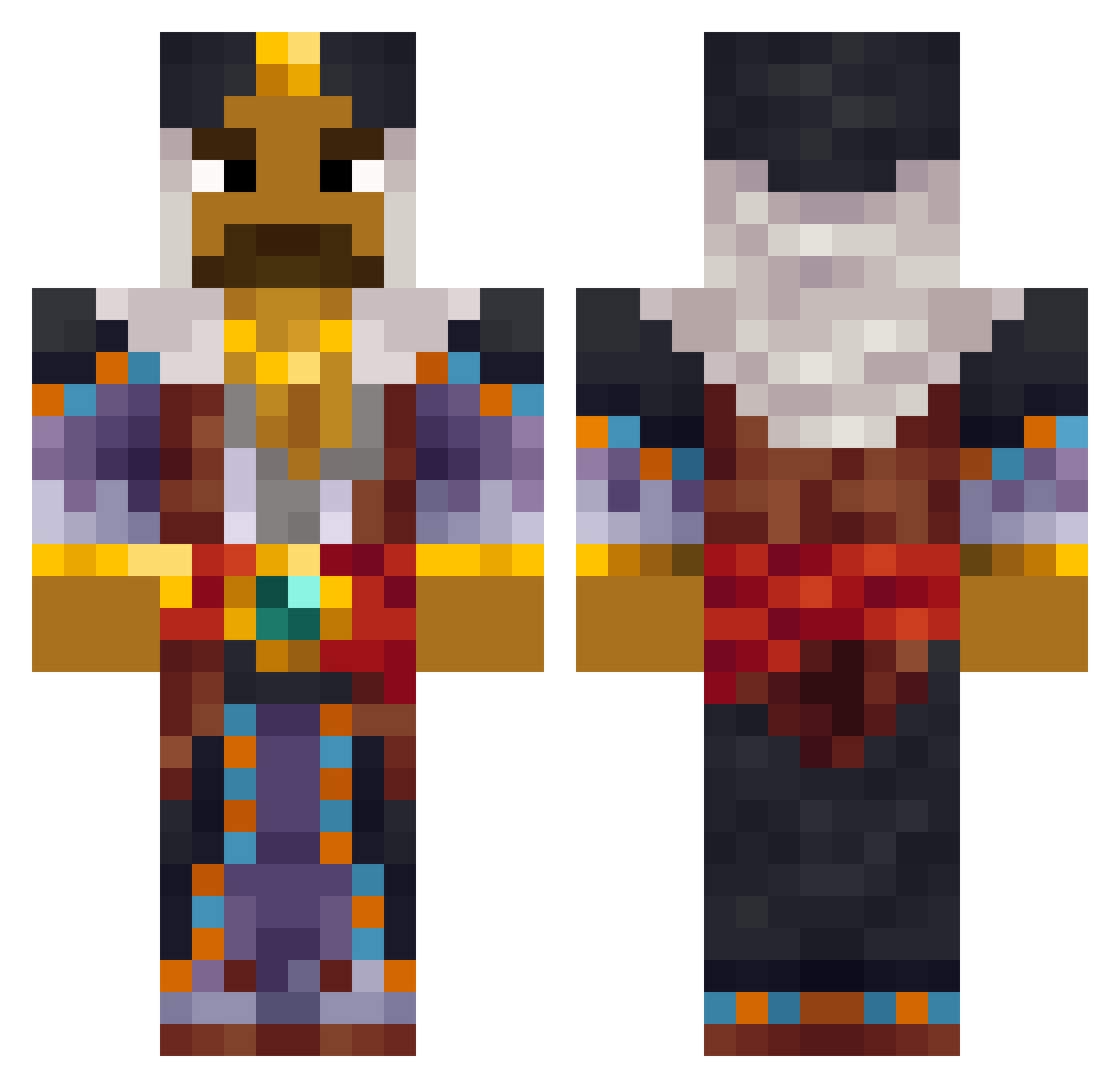 Ngihty Minecraft skin, front and back view
