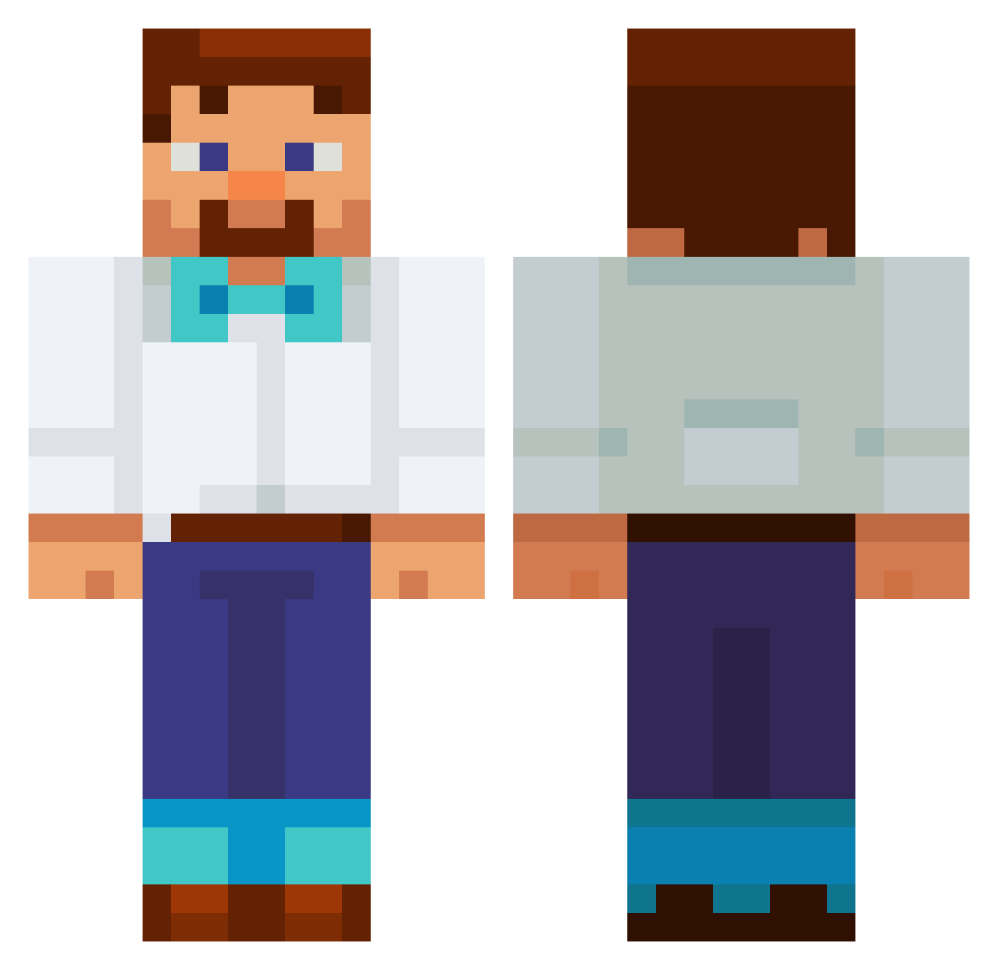 Lunatic4 Minecraft skin, front and back view