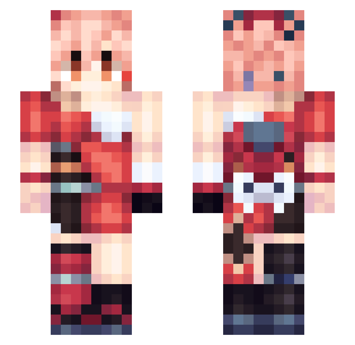 eclipzki Minecraft skin, front and back view