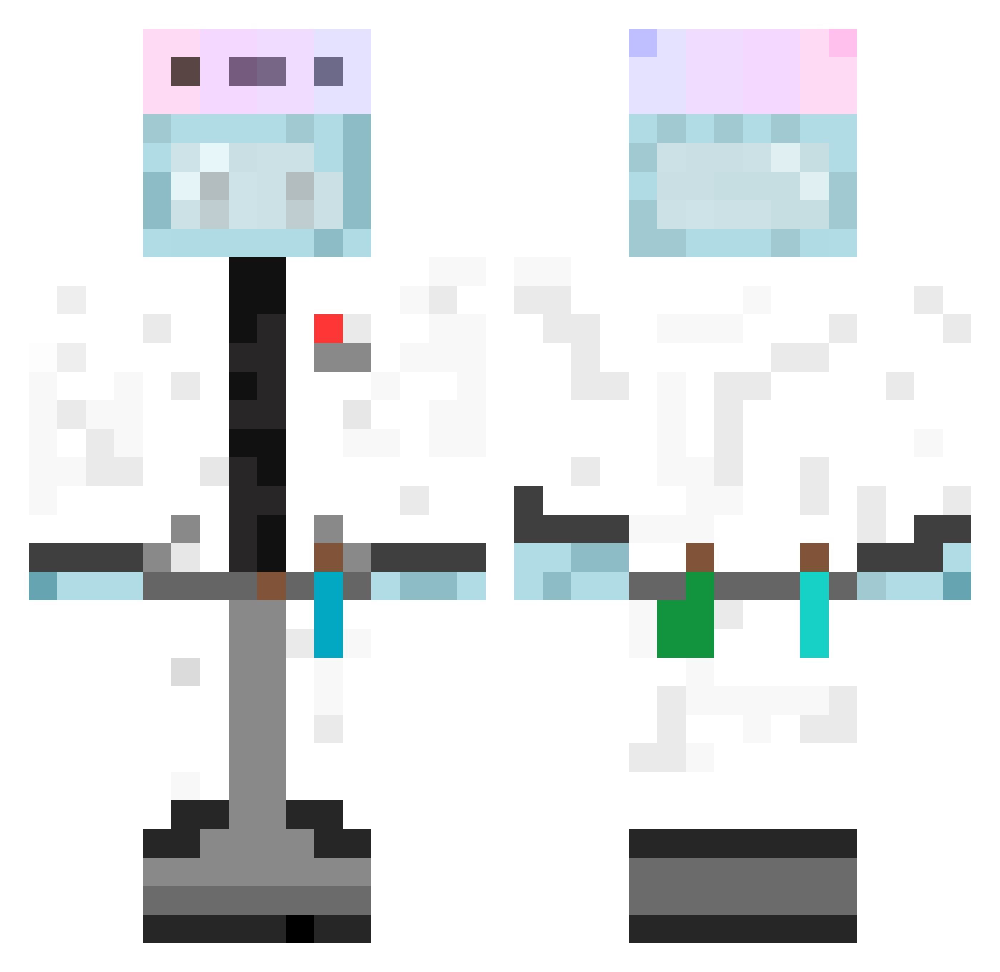 Yunshuyi Minecraft skin, front and back view