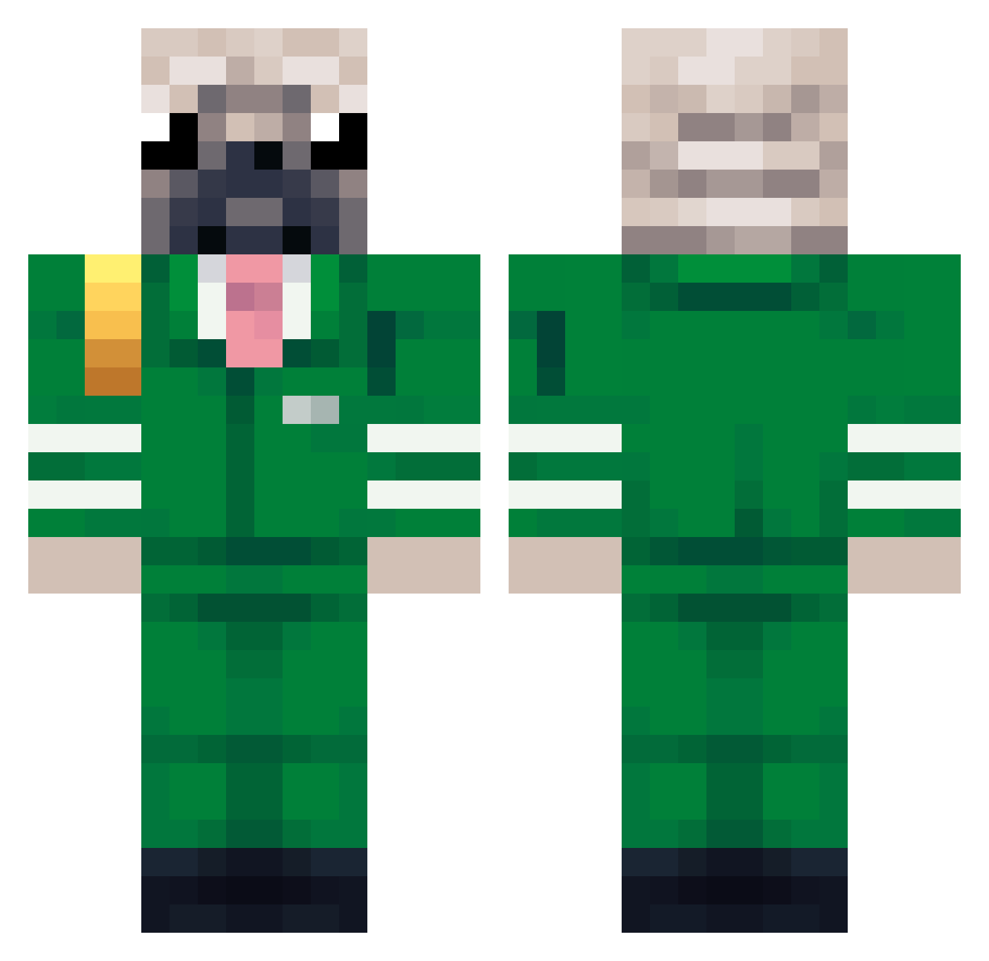 Is_Arias Minecraft skin, front and back view