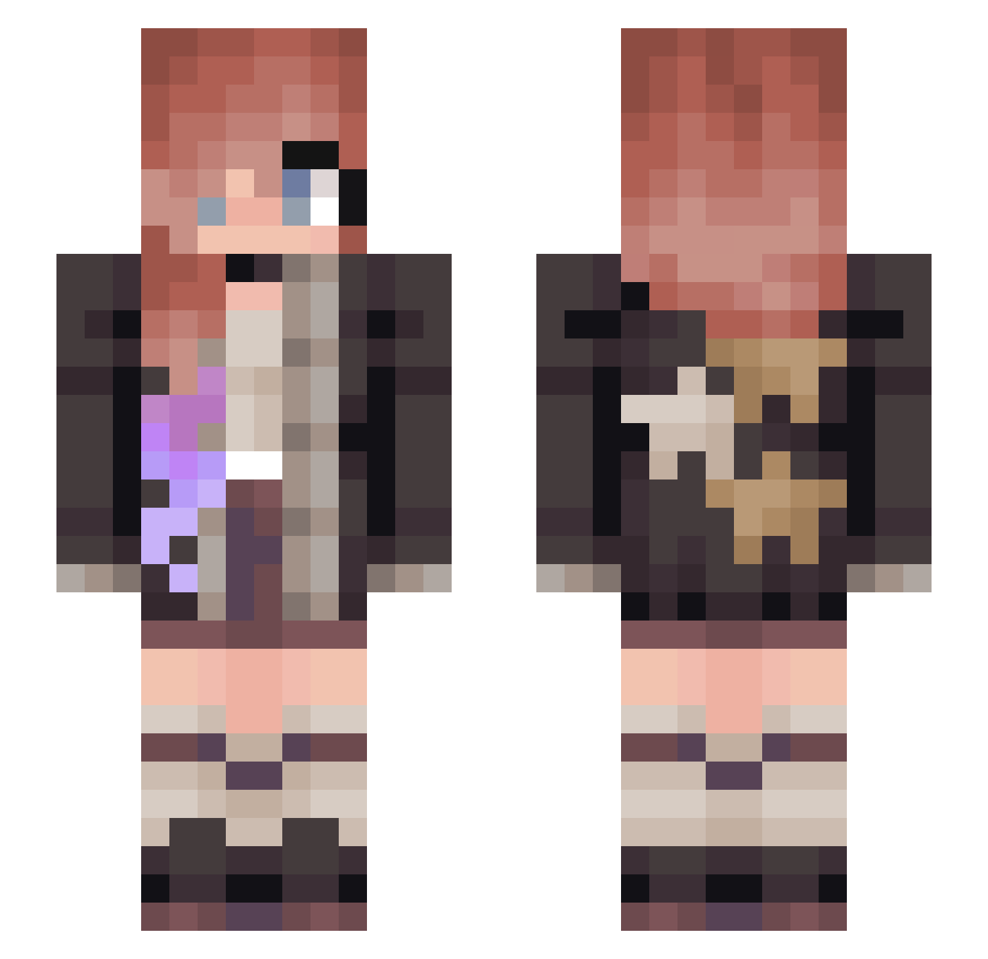 Kasodaru Minecraft skin, front and back view