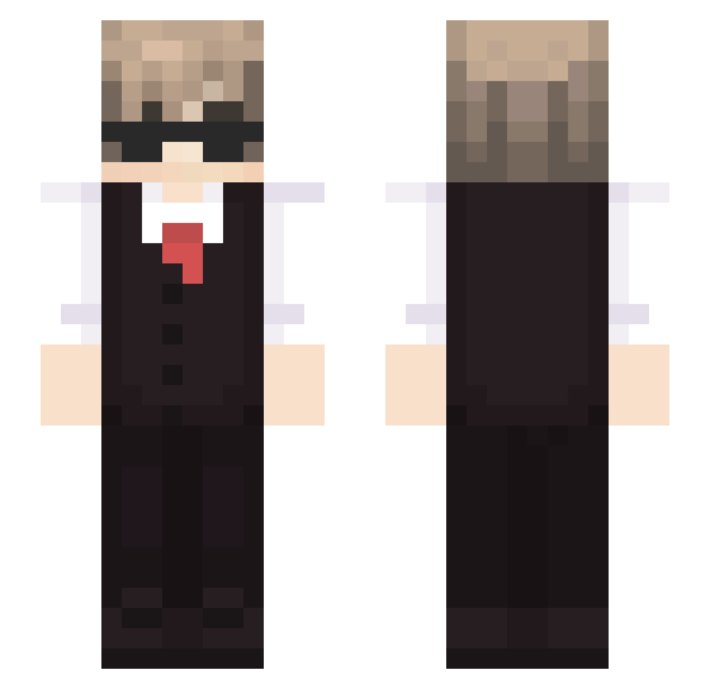 Stechmaan Minecraft skin, front and back view