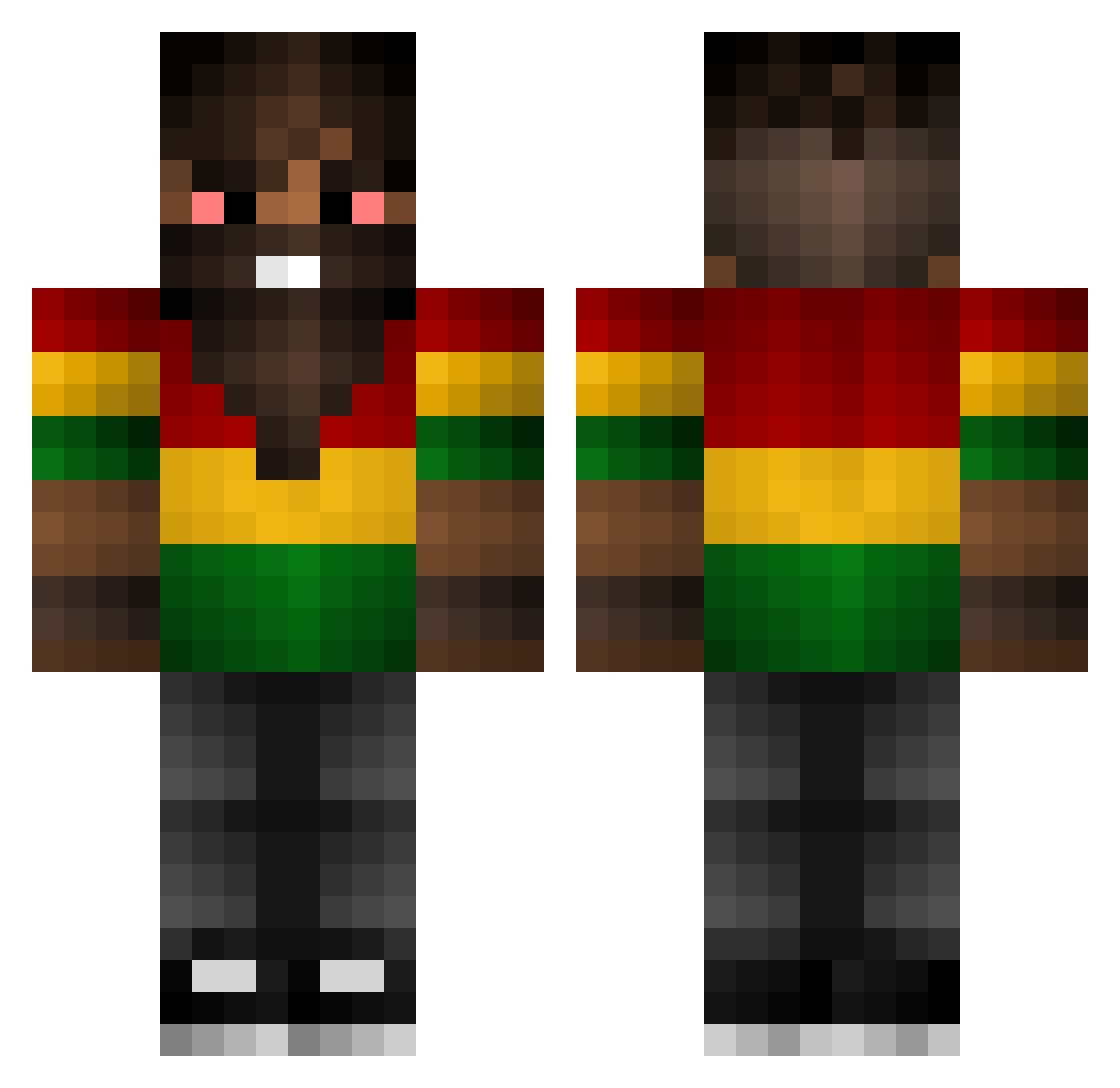 ElMarihuanoARG Minecraft skin, front and back view