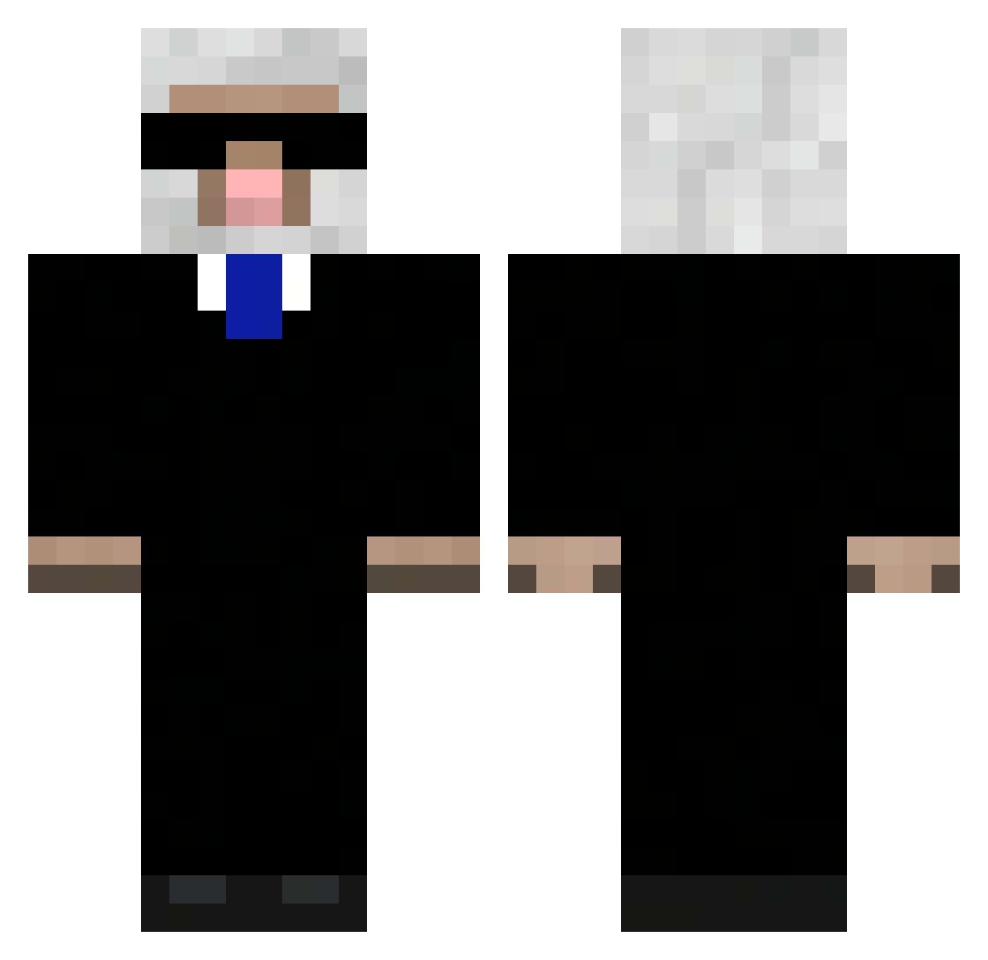 ZaSause Minecraft skin, front and back view