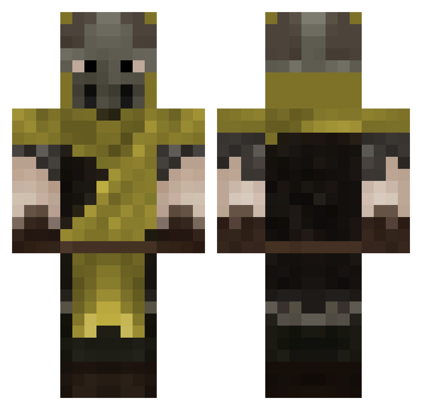 Sellable Minecraft skin, front and back view