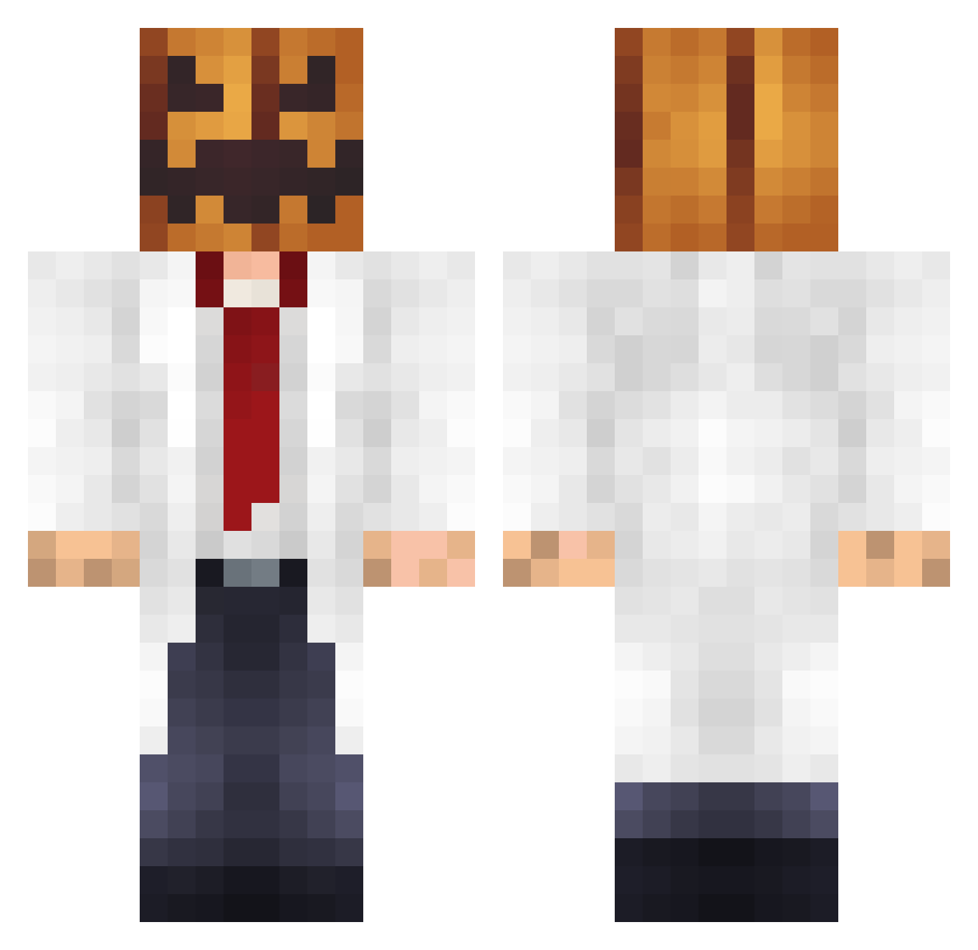 Agreed Minecraft skin, front and back view