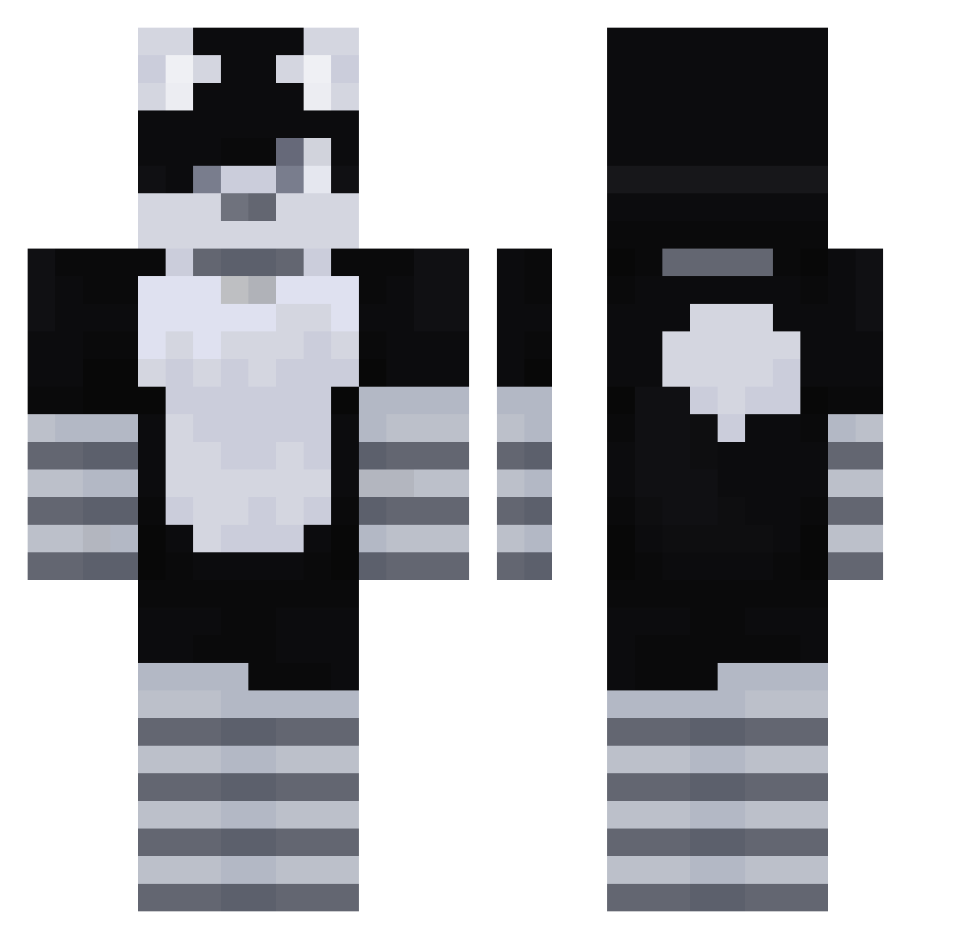 HardSoundFloof Minecraft skin, front and back view