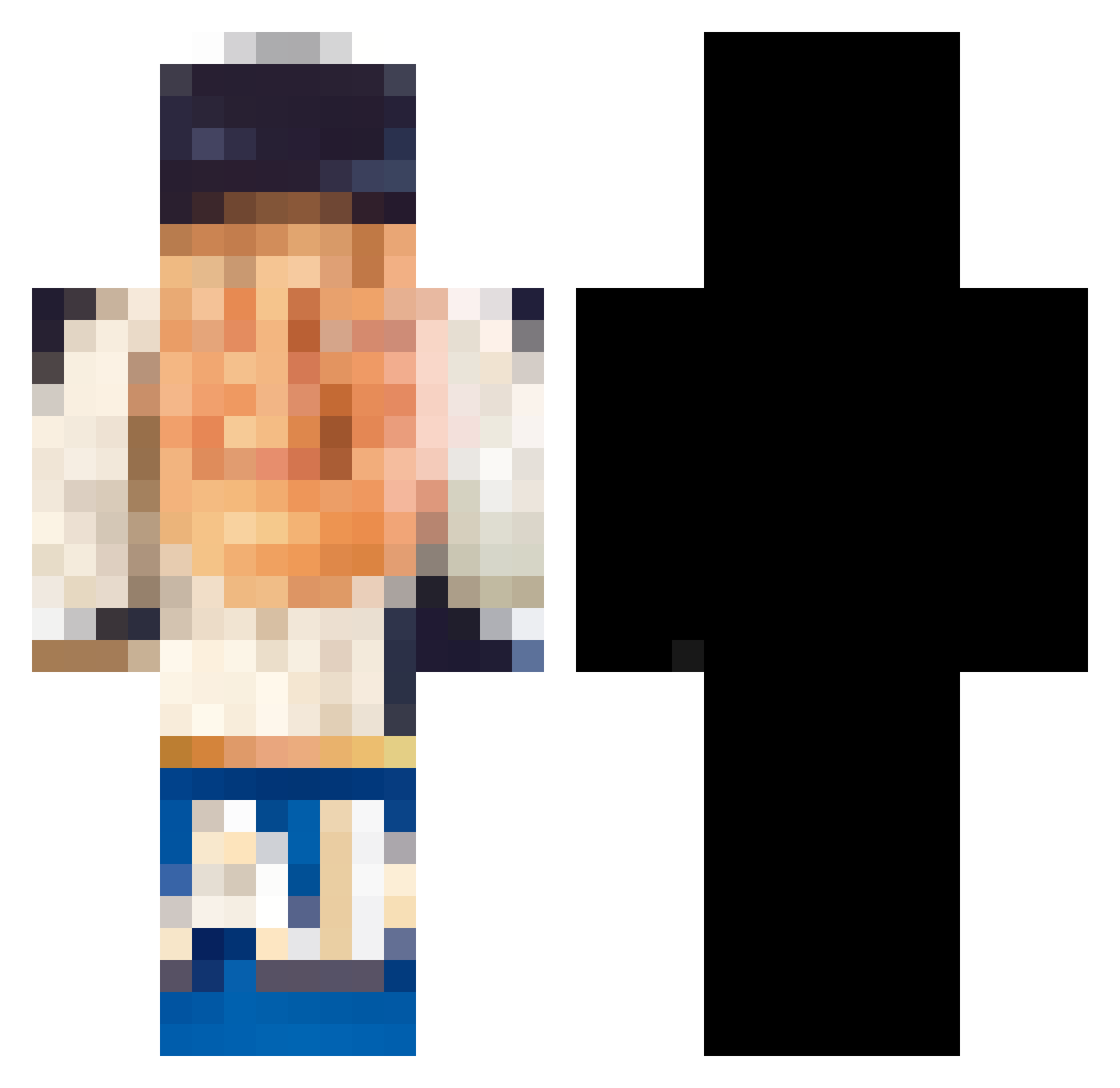 QuakerOats69420 Minecraft skin, front and back view