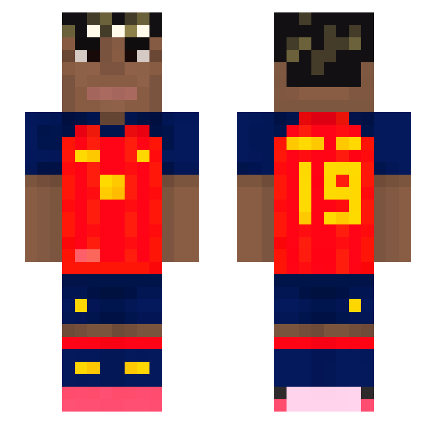 Fadlen Minecraft skin, front and back view
