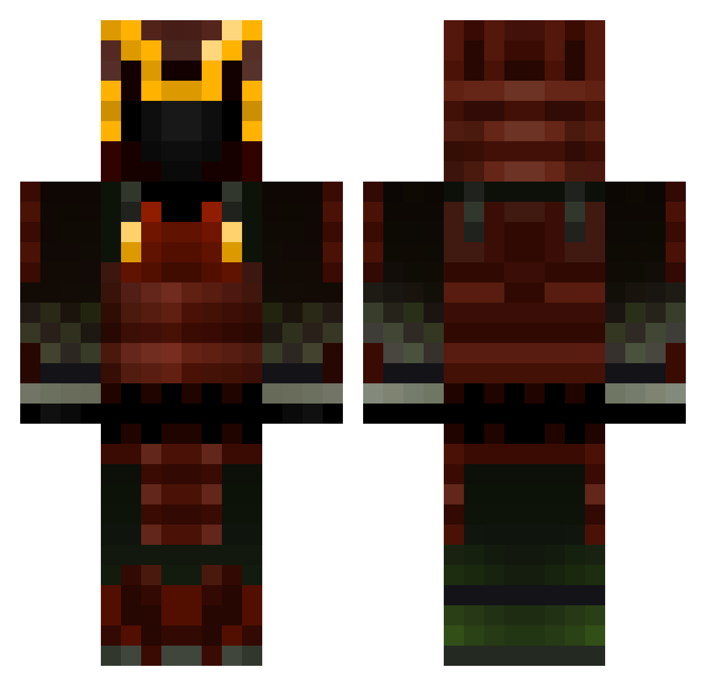 SpiciestBoy Minecraft skin, front and back view