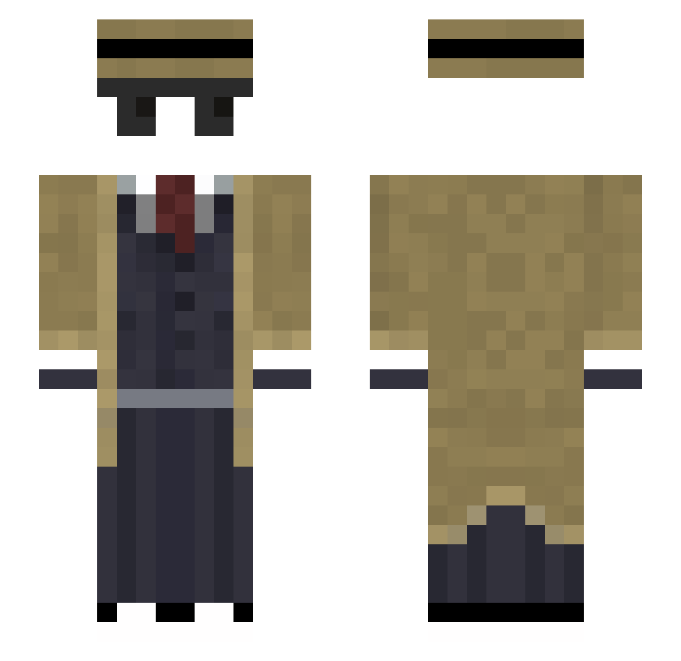 Sweam Minecraft skin, front and back view