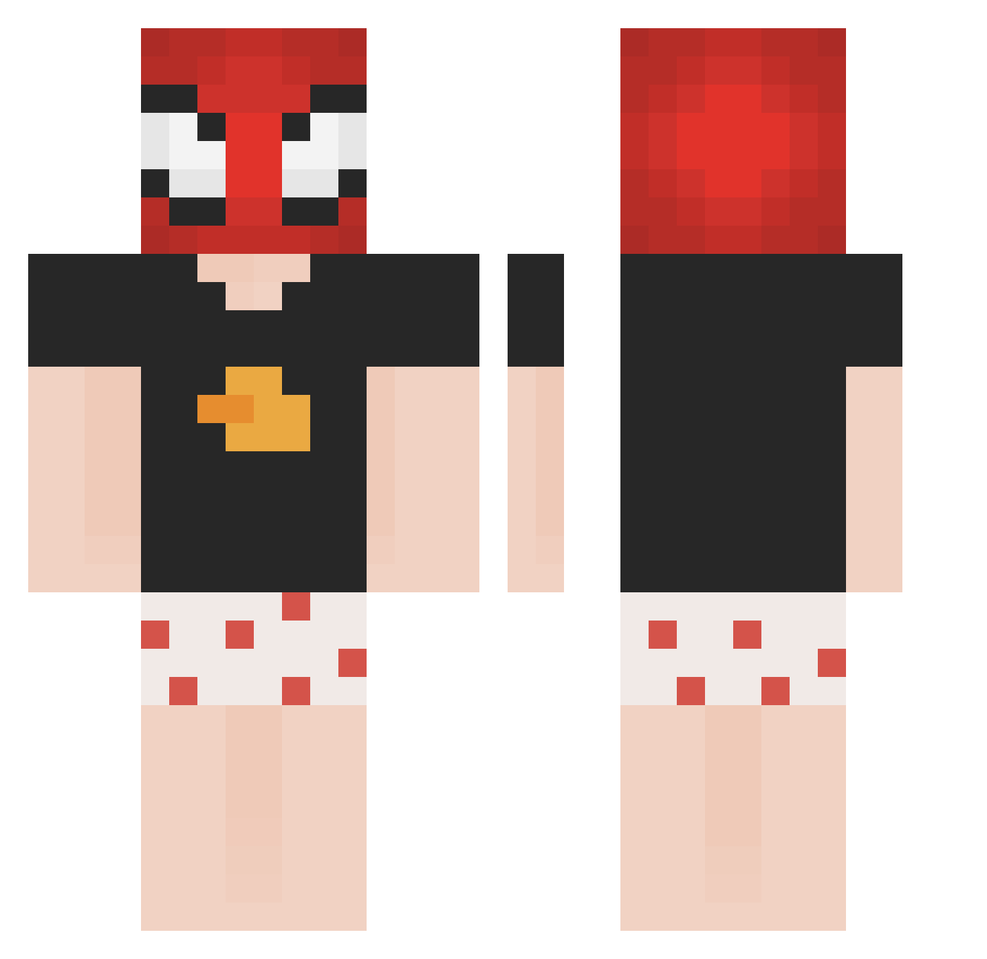 WagglyLotus718 Minecraft skin, front and back view