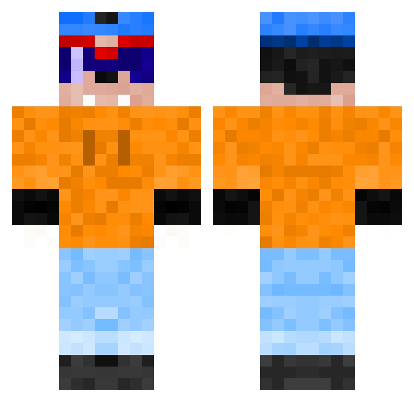 LeBigBabby Minecraft skin, front and back view